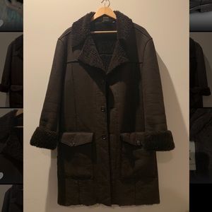 Brown Armani Exchange Shearling Coat